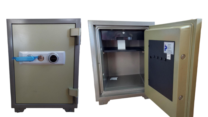 CAJA FUERTE DE ALTA SEGURIDAD CONTRA INCENDIO CON COMBINACIÒN Y LLAVE DE PUNTOS