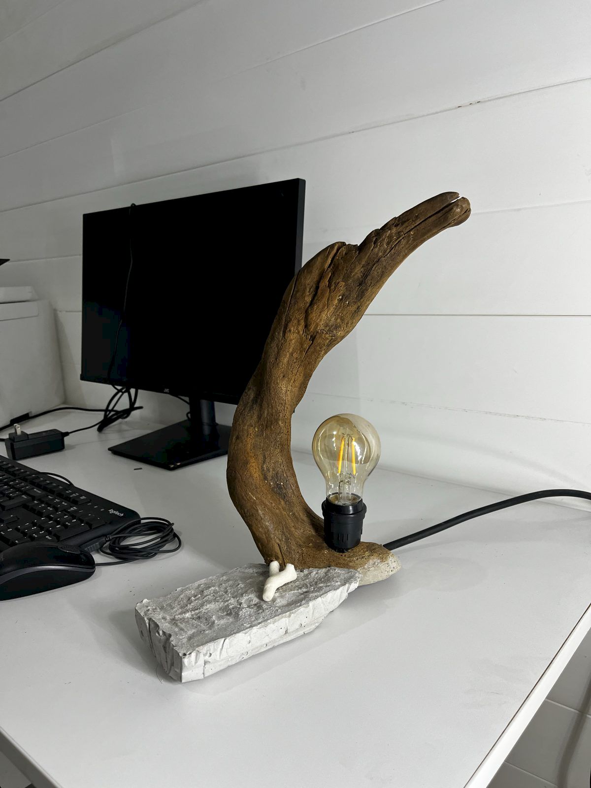 Lámpara de mesa Coral Blanco · 45 cm, luz cálida
